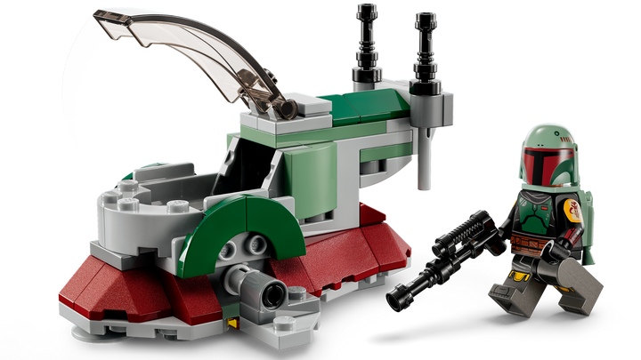 Boba Fett's Starship in landing mode with Boba Fett minifigure, side angle