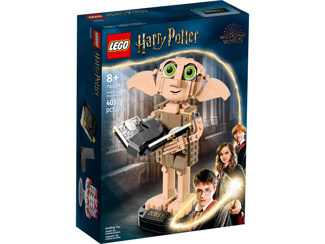 LEGO Harry Potter 76421 Dobby the House-Elf official box front, 403 pieces, ages 8+