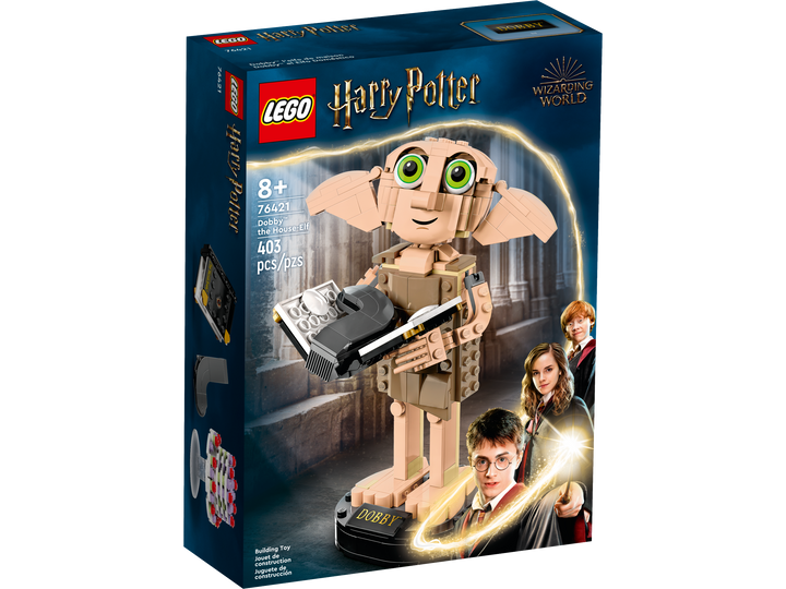LEGO Harry Potter 76421 Dobby the House-Elf official box front, 403 pieces, ages 8+