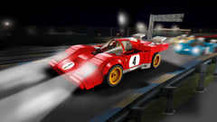LEGO 1970 Ferrari 512 M on track at night, official photography