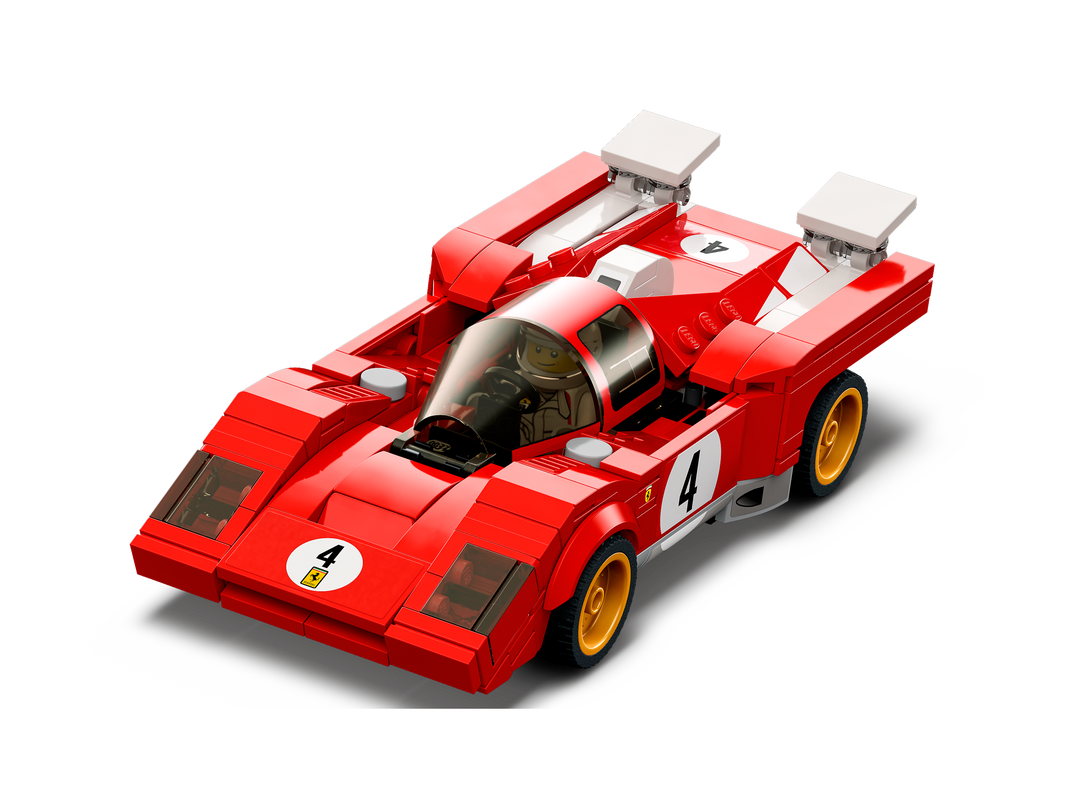 LEGO 1970 Ferrari 512 M three-quarter front angle showing racing livery