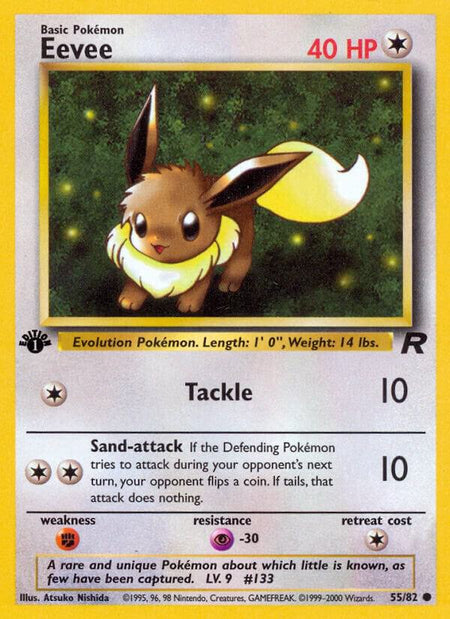 Eevee #55/82 C Unlimited - Team Rocket Pokemon 2000