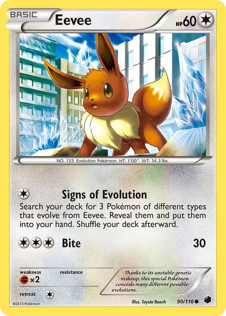 Eevee #90/116 C - Plasma Freeze Pokemon 2013