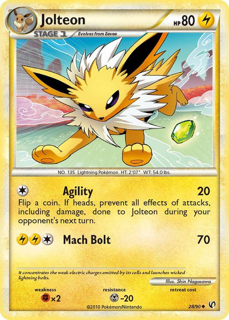 Jolteon #28/90 U - Undaunted Pokemon 2010
