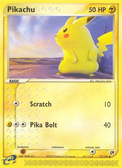 Pikachu #72/100 C - EX Sandstorm Pokemon 2003