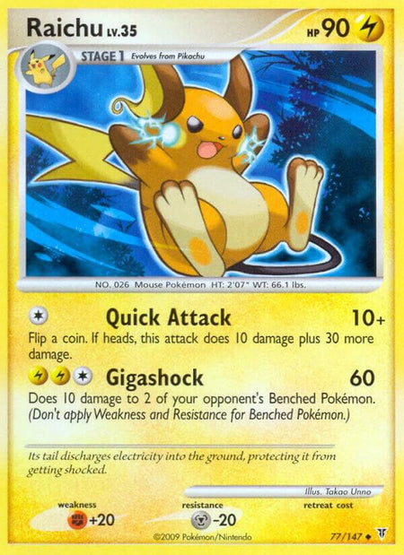 Raichu #77/147 U - Supreme Victors Pokemon 2009