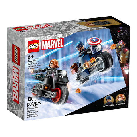 LEGO Marvel Black Widow & Captain America Motorcycles 76260 box