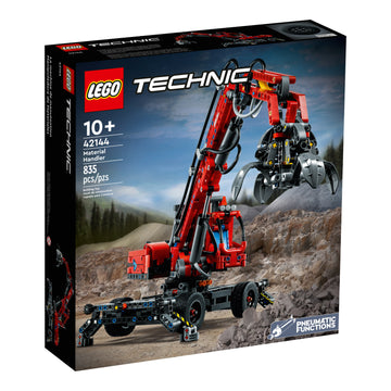 LEGO Technic 42144 Material Handler official box front, 835 pieces, ages 10+