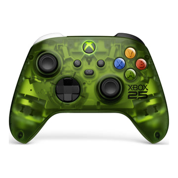 XBOX Wireless Controller X25 Special Edition, front view in translucent OG Green with the green XBOX button