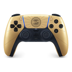 DualSense 007 First Light Limited Edition, front view with the gold barrel design around the 007 codename