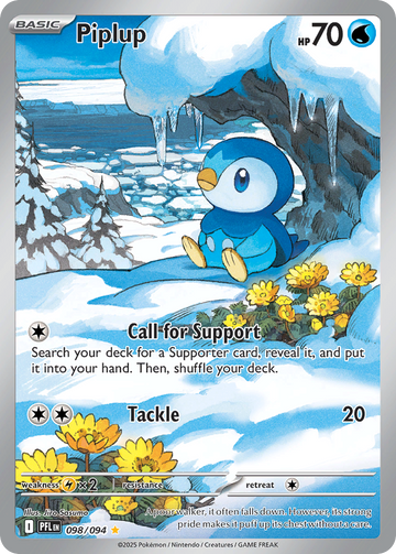 Piplup 098/094 Illustration Rare by Jiro Sasumo, Phantasmal Flames