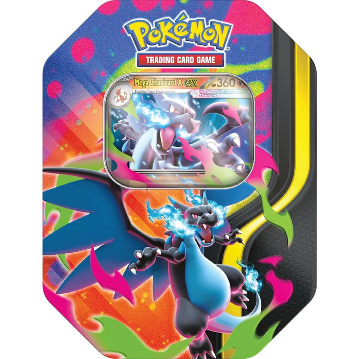 Pokémon TCG: Mega Charizard X Tin (4 Booster Packs + Promo Card)