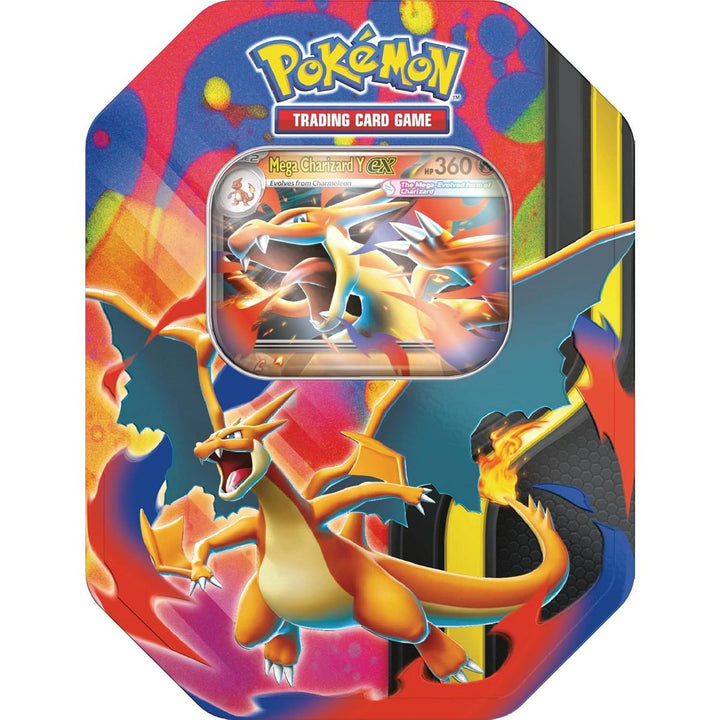 Pokémon TCG: Mega Charizard Y Tin (4 Booster Packs + Promo Card)