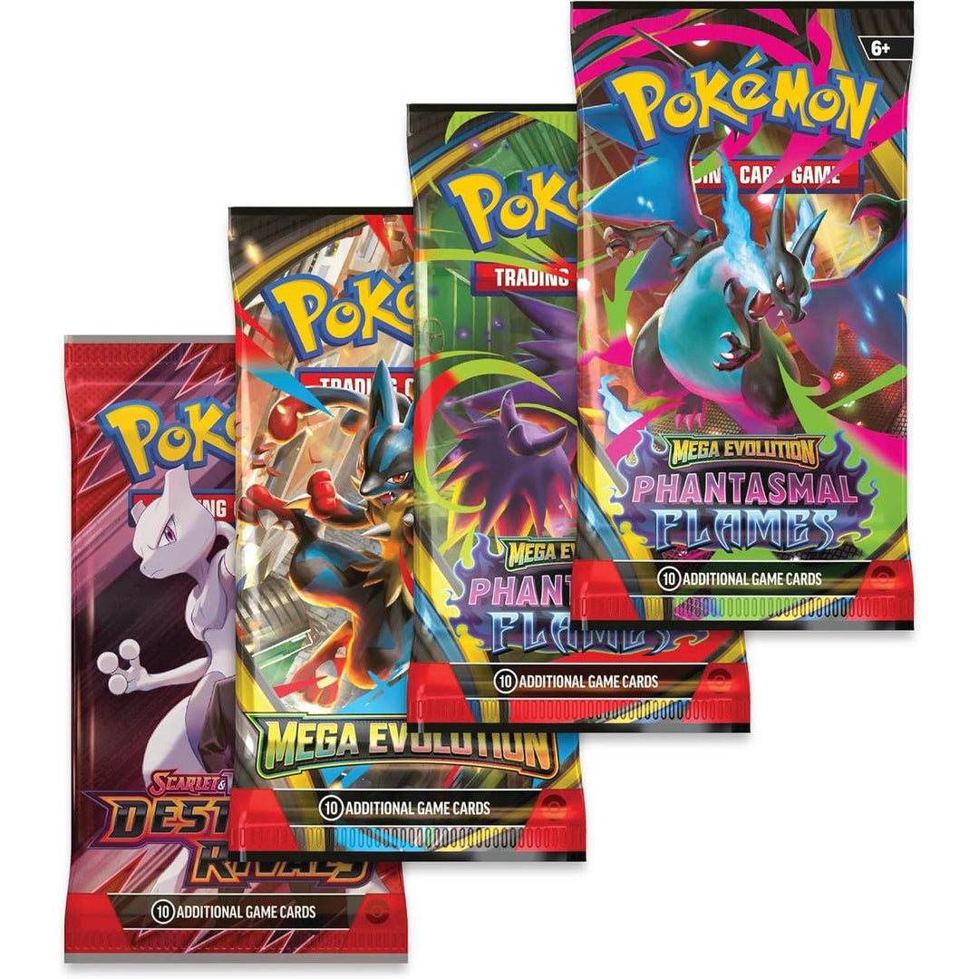 Pokémon TCG: Mega Charizard Y Tin (4 Booster Packs + Promo Card)