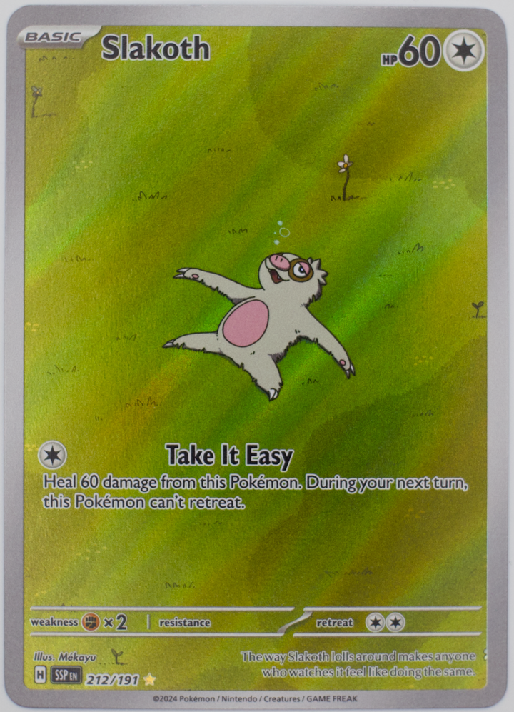Slakoth #212/191 Holo - SV08: Surging Sparks (SSP) Pokemon 2025