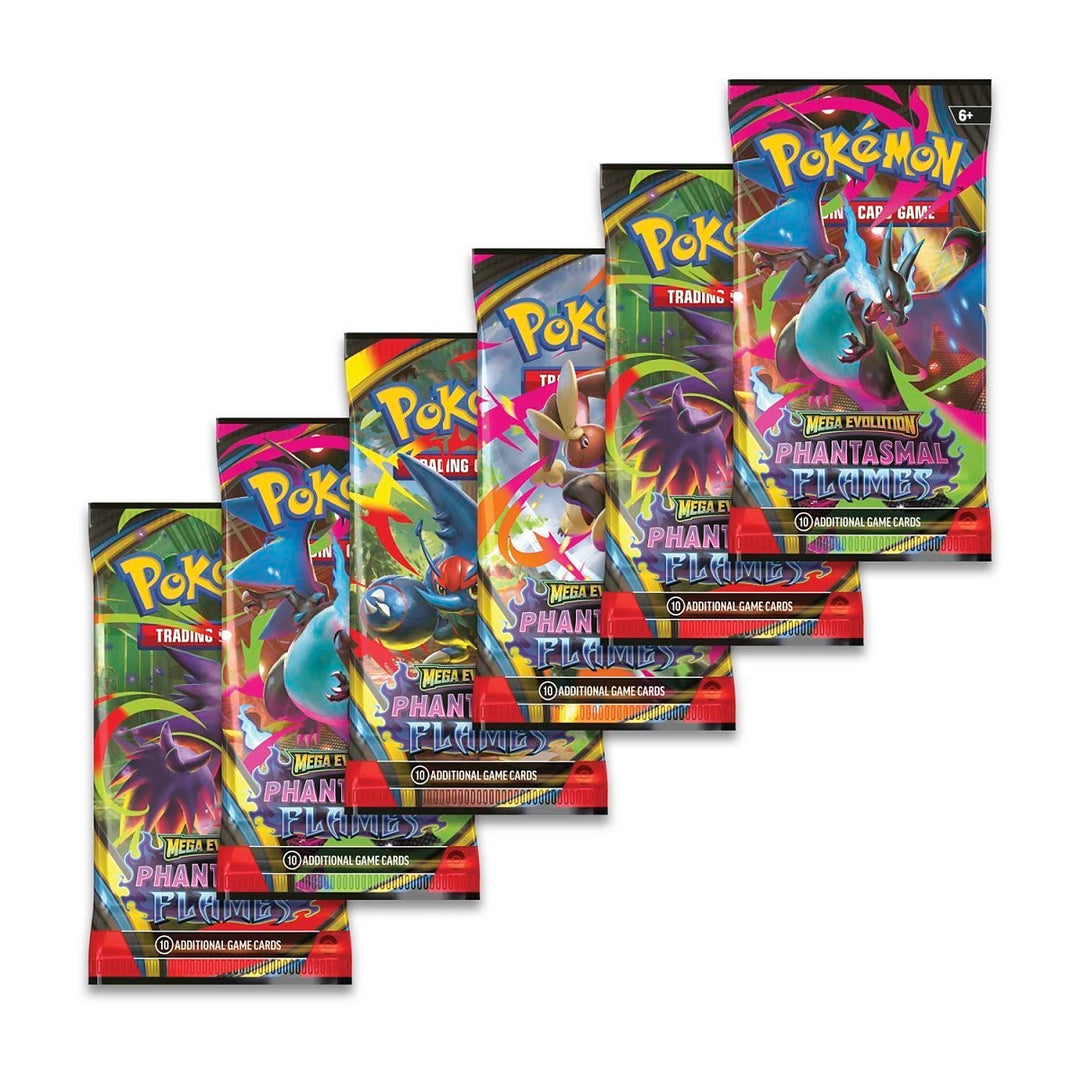 Pokemon TCG: Phantasmal Flames Booster Bundle (6 Packs) - Mega Evolution 2025