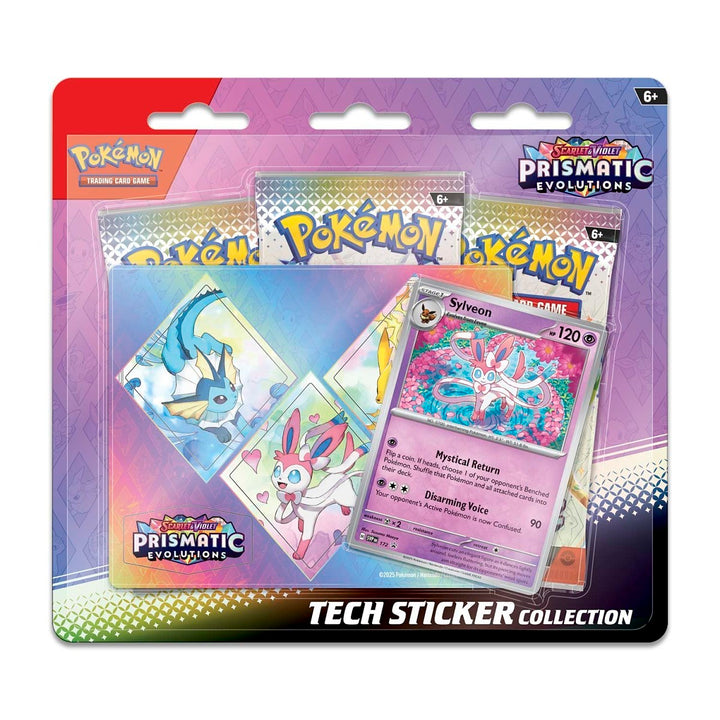 Pokémon TCG: Prismatic Evolutions Sylveon Tech Sticker Collection (3 Booster Packs + Promo + Sticker)