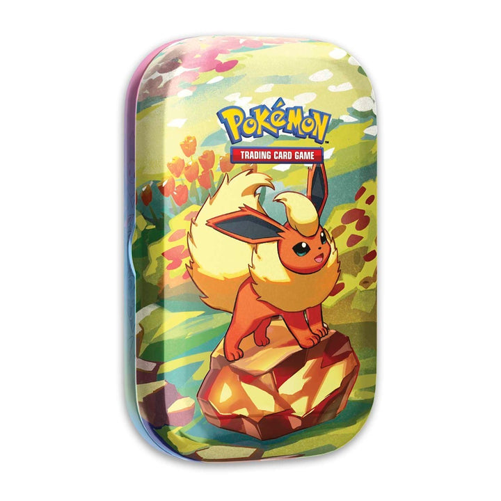Pokémon TCG: Prismatic Evolutions Mini Tin - Flareon (2 Booster Packs, Coin and Art Card)