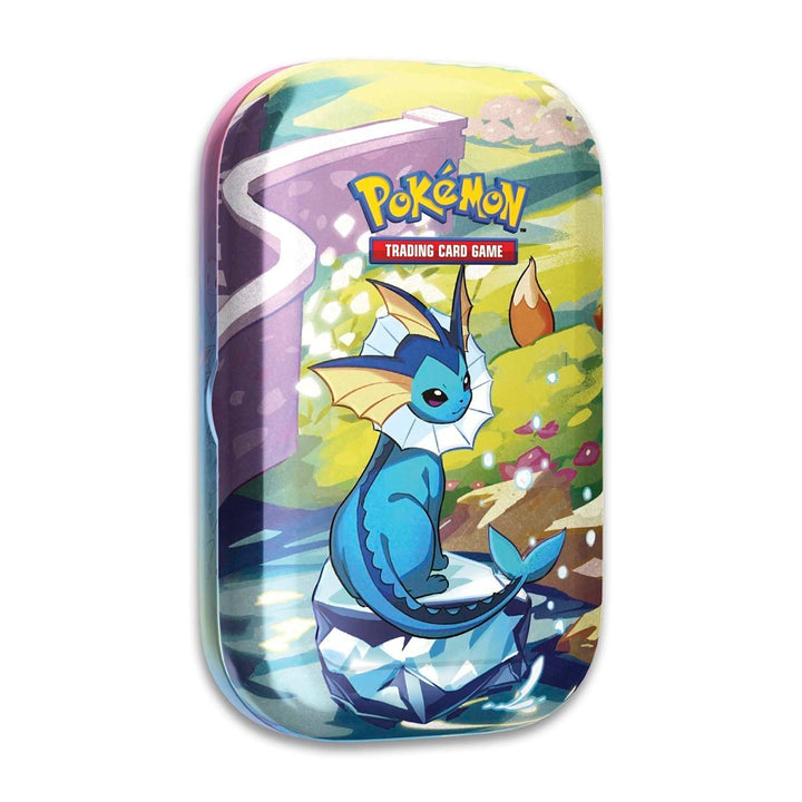 Pokémon TCG: Prismatic Evolutions Mini Tin - Vaporeon (2 Booster Packs, Coin and Art Card)