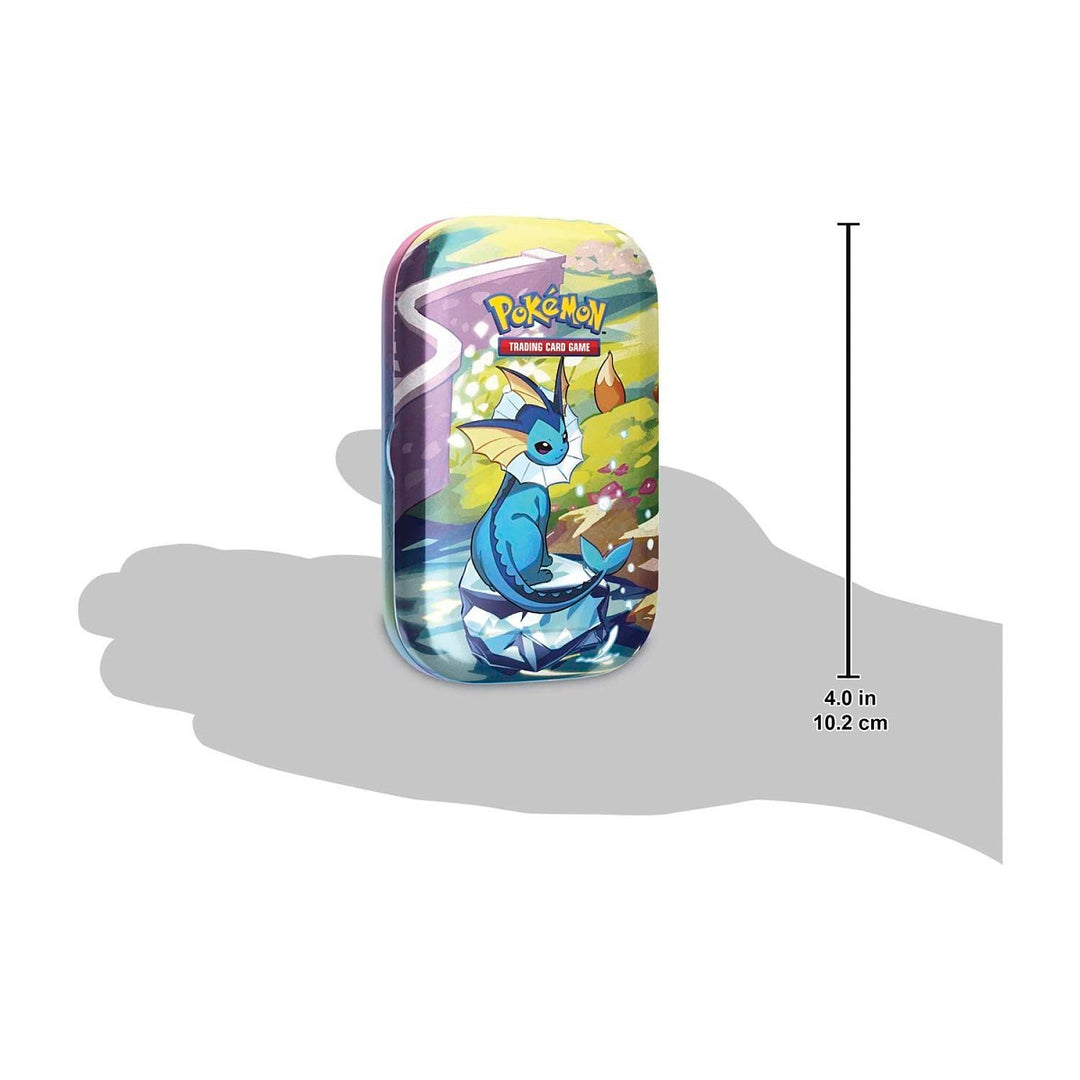 Pokémon TCG: Prismatic Evolutions Mini Tin - Vaporeon (2 Booster Packs, Coin and Art Card)