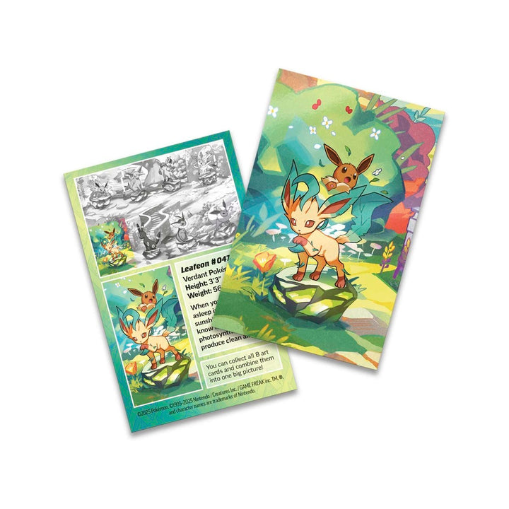 Pokémon TCG: Prismatic Evolutions Mini Tin - Leafeon (2 Booster Packs, Coin and Art Card)