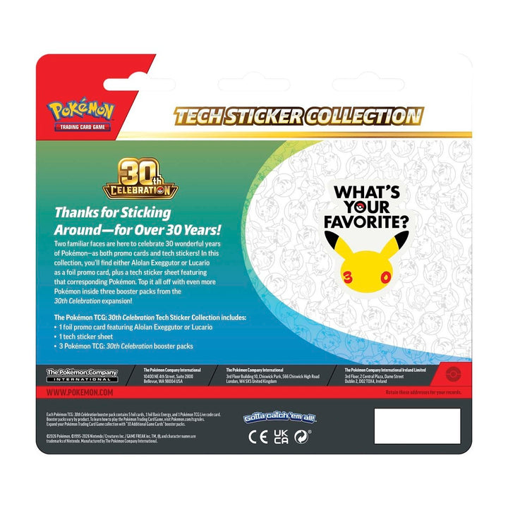 Pokémon TCG: 30th Celebration Tech Sticker Collection - Alolan Exeggutor back
