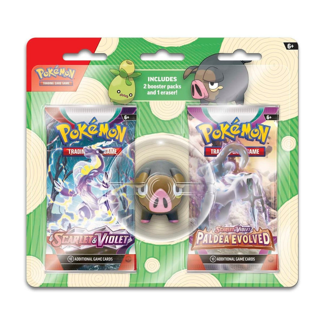 Pokémon TCG: 2 Booster Packs & Smoliv or Lechonk Eraser