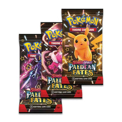 Paldean Fates Booster Pack: three packs in three art designs