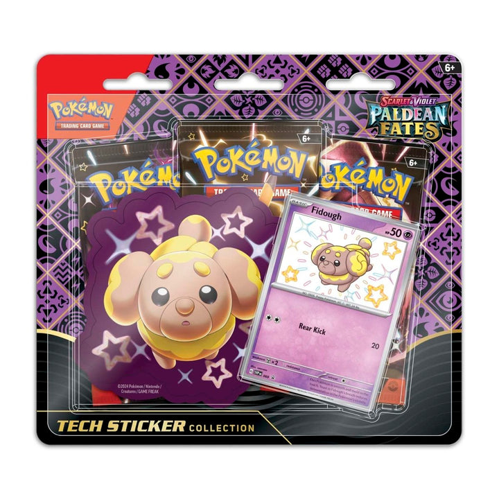 Pokémon TCG: Scarlet & Violet-Paldean Fates Tech Sticker Collection (Shiny Fidough) 3 Booster Packs