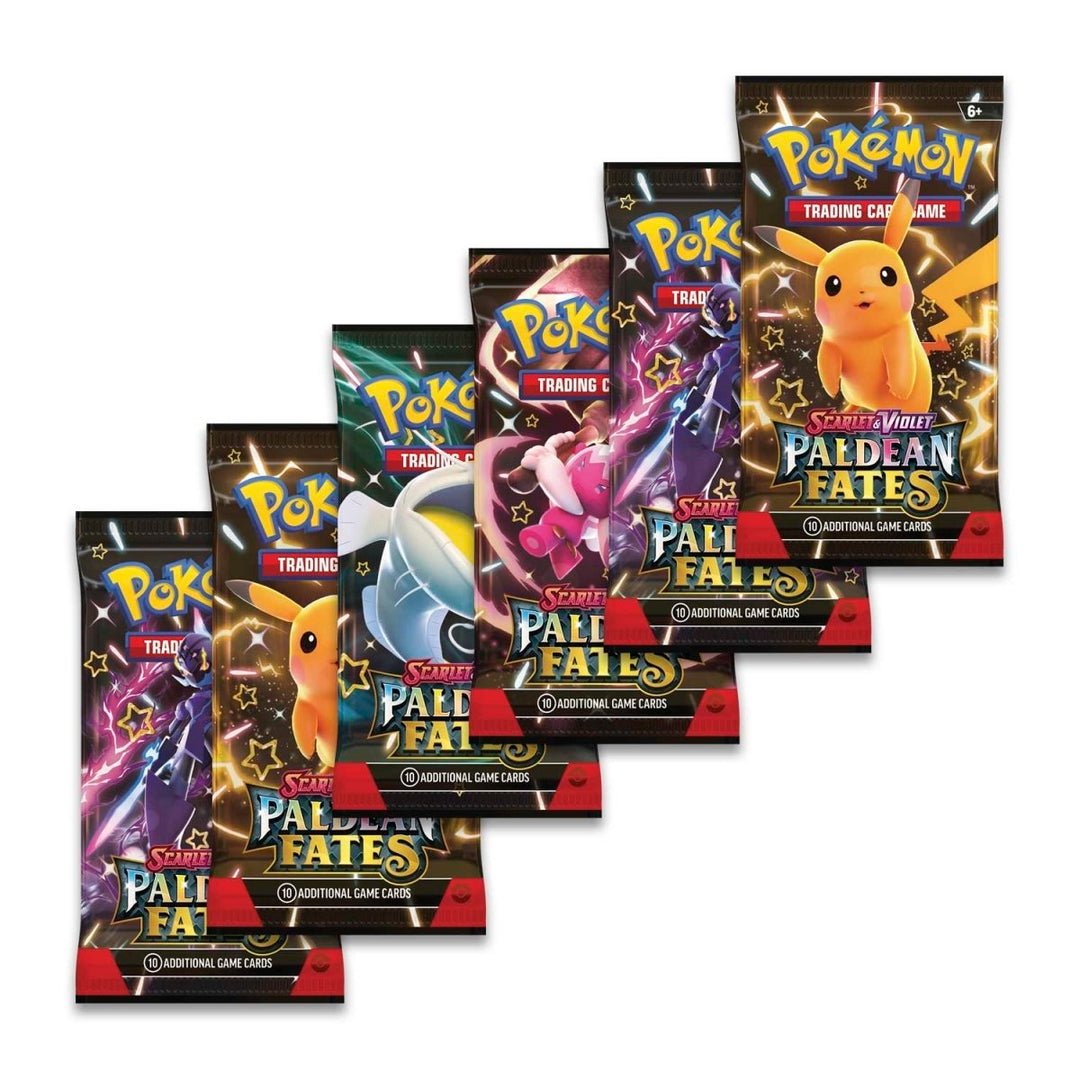 Paldean Fates Booster Pack: six packs in four art designs