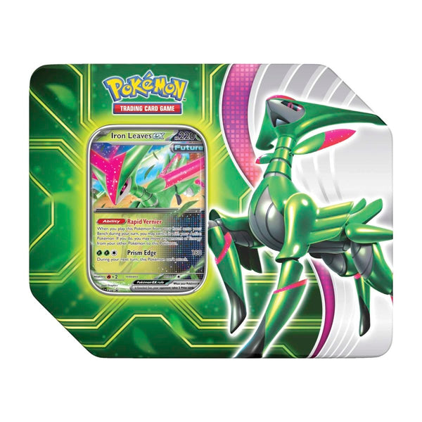 Pokémon TCG: Paradox Clash Tin - Iron Leaves ex (5 Booster Packs + Promo)