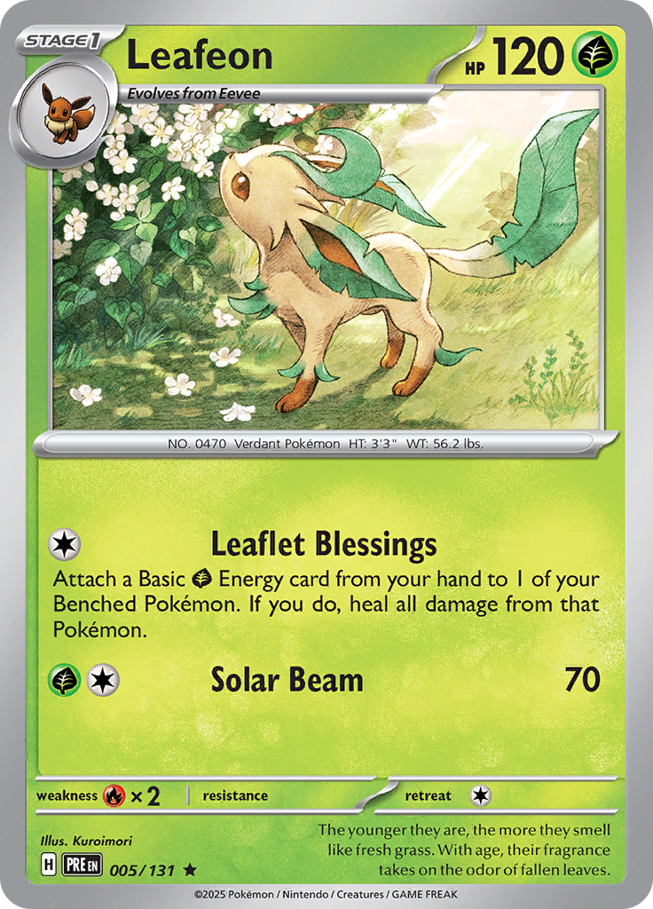 Leafeon 005/131 from Prismatic Evolutions, regular printing