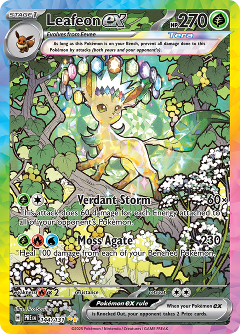 Leafeon ex 144/131 Special Illustration Rare by Jiro Sasumo, Prismatic Evolutions
