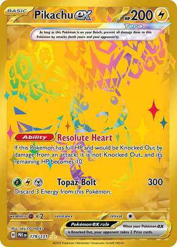 Pikachu ex 179/131 gold etched Hyper Rare by aky CG Works, Prismatic Evolutions