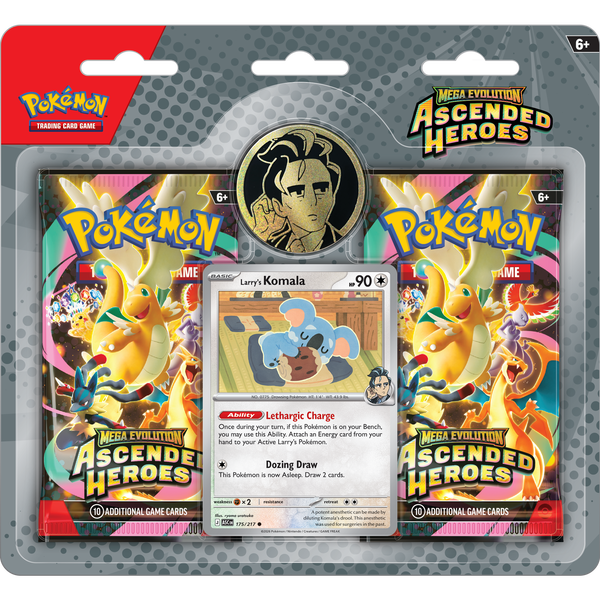 Ascended Heroes Larry Collection - Larry's Komala promo card, coin and 2 booster packs