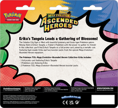 Pokemon TCG: Ascended Heroes Erika/Larry Collection - Mega Evolution (2 Booster Packs + Promo + Coin)