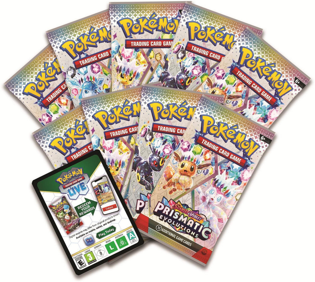 Pokémon TCG: Prismatic Evolutions Elite Trainer Box (9 Booster Packs + – Quaza Collect