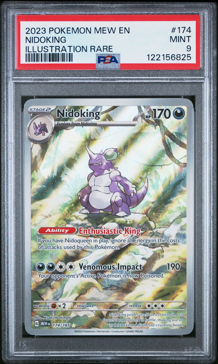 Nidoking #174 Illustration Rare in PSA 9 - Scarlet & Violet 151 Pokemon 2023