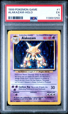 Alakazam #1 Holo in PSA 5 - Pokemon 1999 Base Set