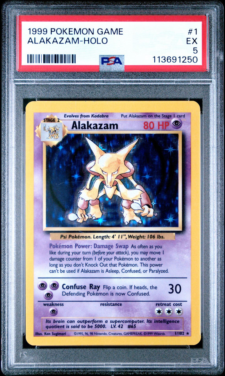 Alakazam #1 Holo in PSA 5 - Pokemon 1999 Base Set