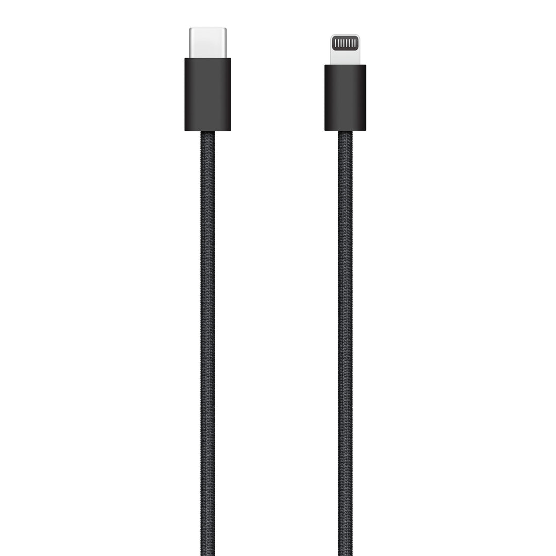 Black woven USB-C to Lightning Cable included with the Magic Mouse for pairing and charging