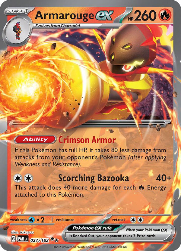 Armarouge ex 027/182 Double Rare Pokémon card - Paradox Rift