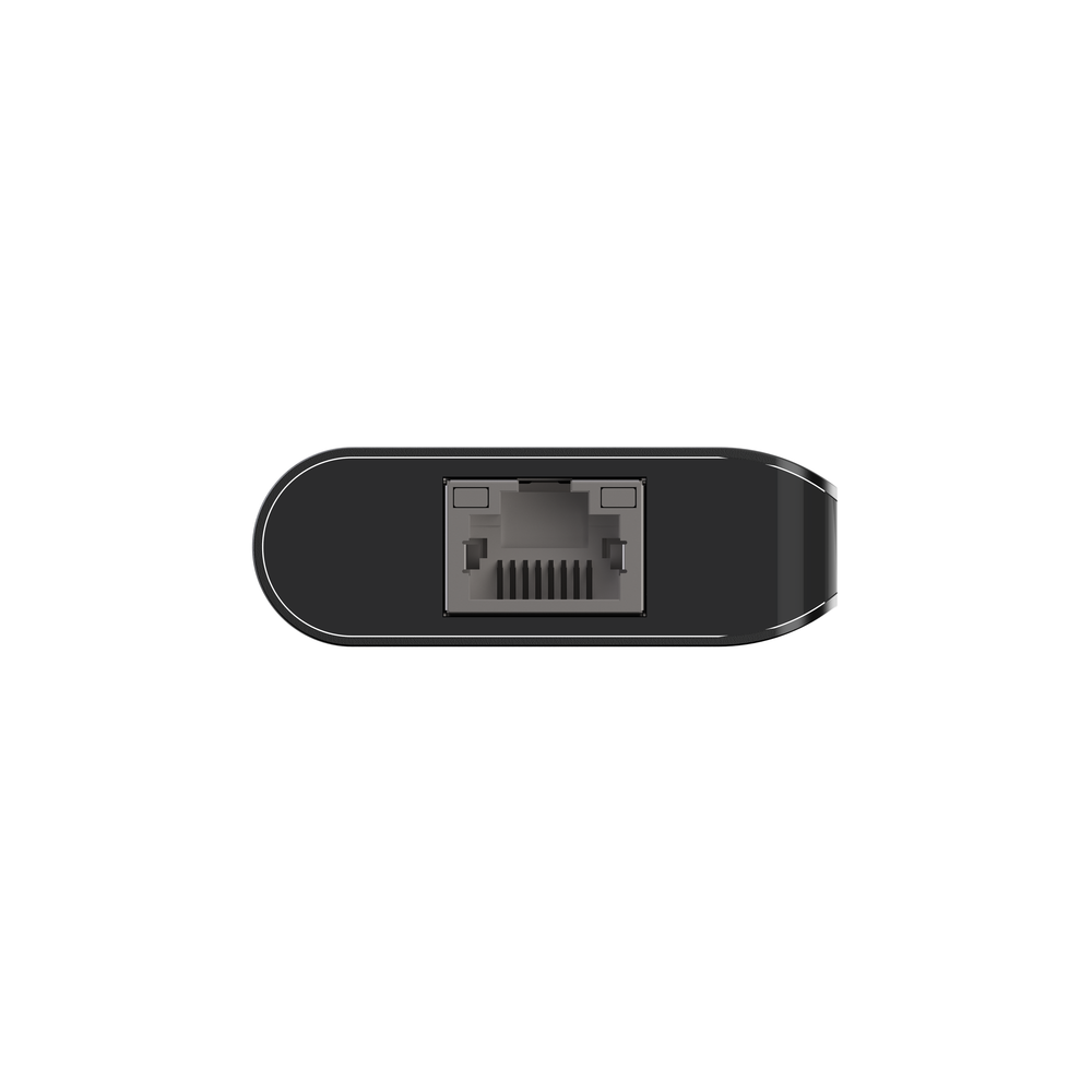 Belkin CONNECT USB-C 6-in-1 Multiport Adapter end view of the Gigabit Ethernet port