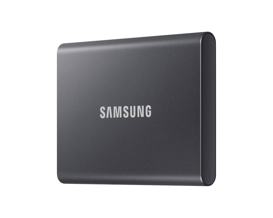 Samsung T7 Portable SSD in Titan Gray, right perspective