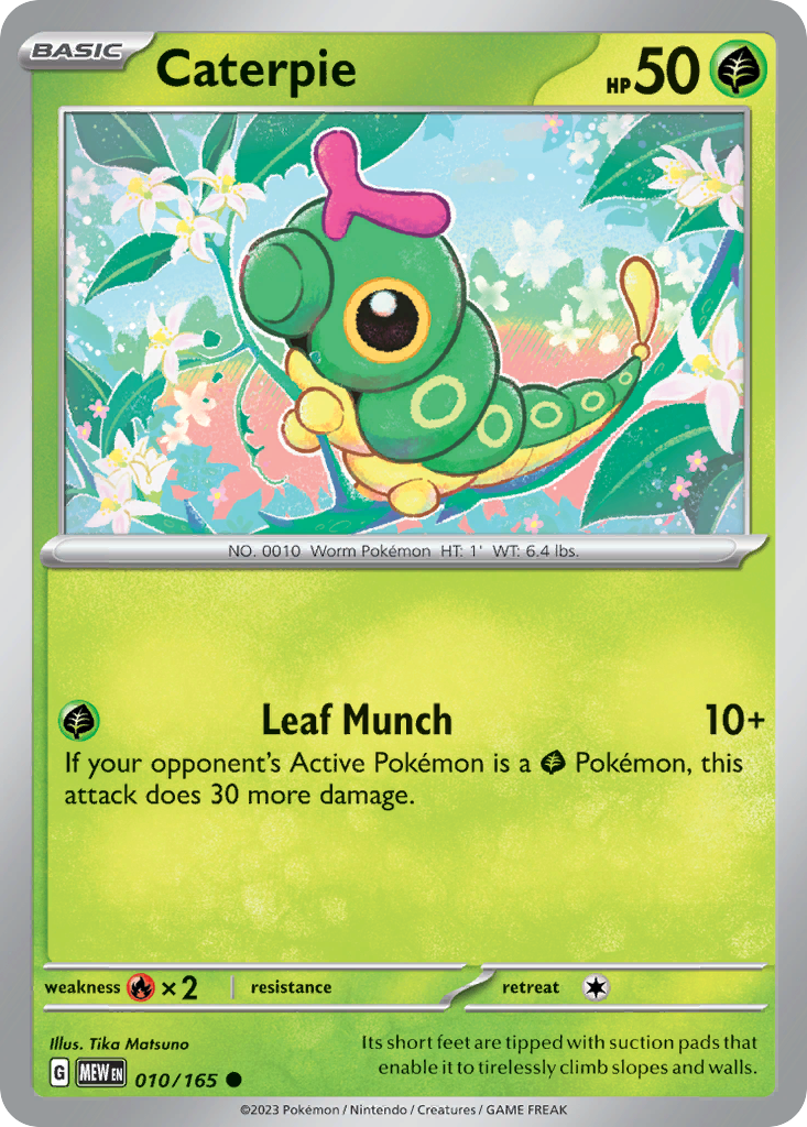 Caterpie 010/165 Common Pokémon card - Scarlet & Violet 151