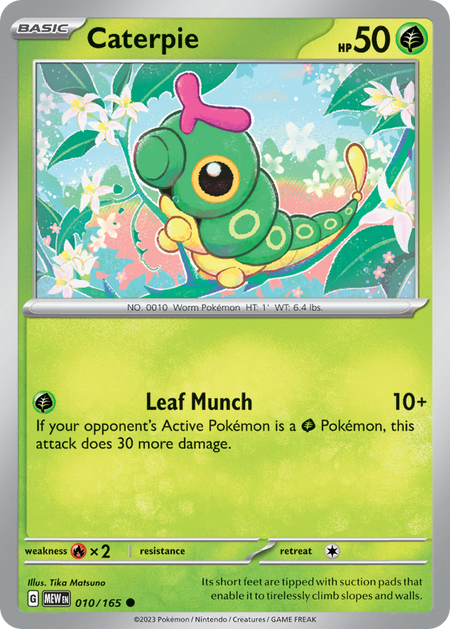 Caterpie #010/165 REV HOLO C - Scarlet & Violet 151 Pokemon 2023