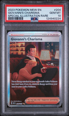 Giovanni's Charisma #204/165 PSA 10 slab, front