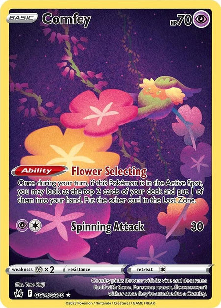 Comfey #GG14/GG70 HOLO R - Crown Zenith Galarian Gallery Sword & Shield Pokemon 2023