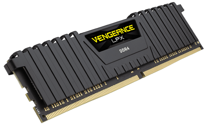 Corsair Vengeance LPX black modules, angled view