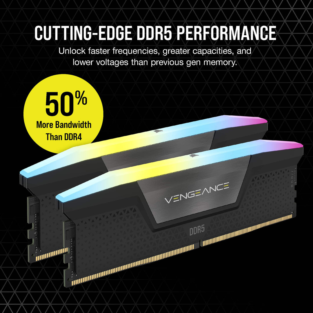 Corsair Vengeance RGB DDR5 32GB black, RGB lit